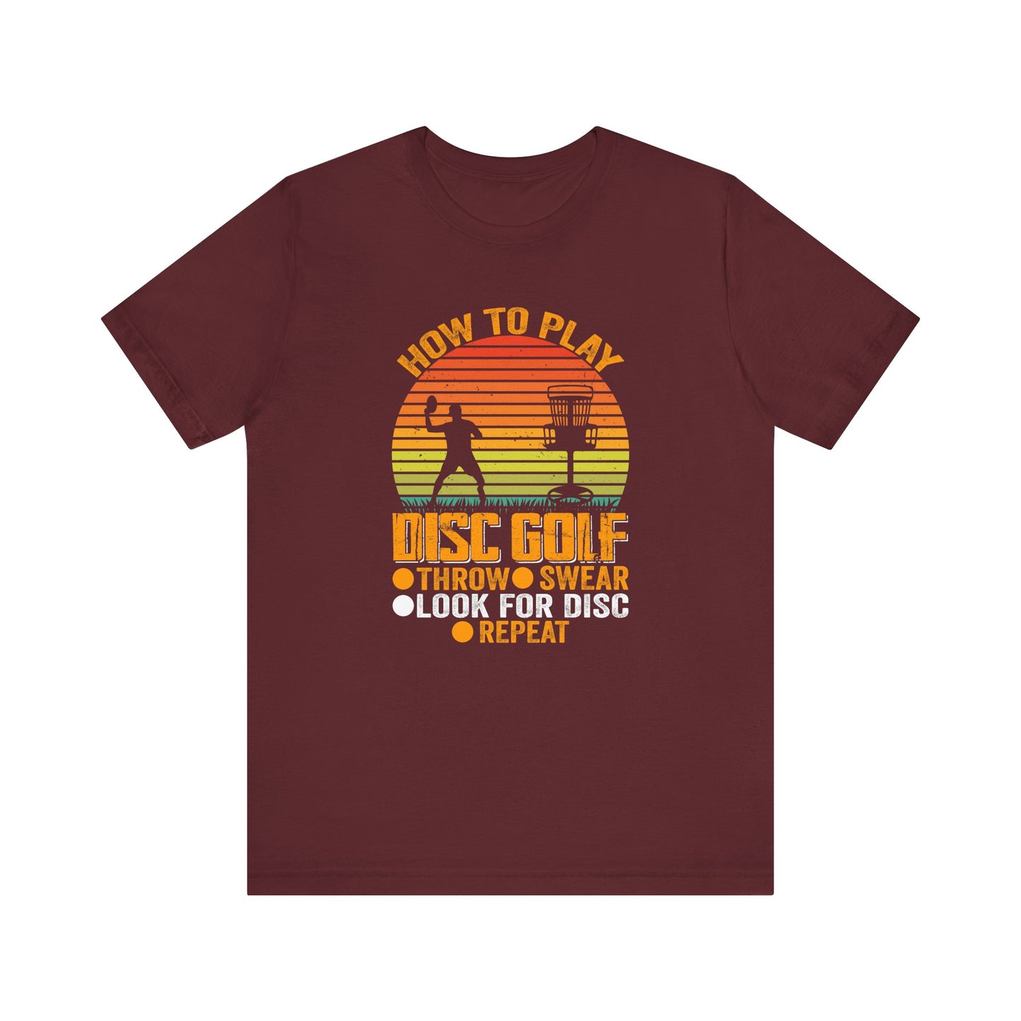 How to Disc Golf Unisex Jersey Short Sleeve Tee - sizes S - 3X