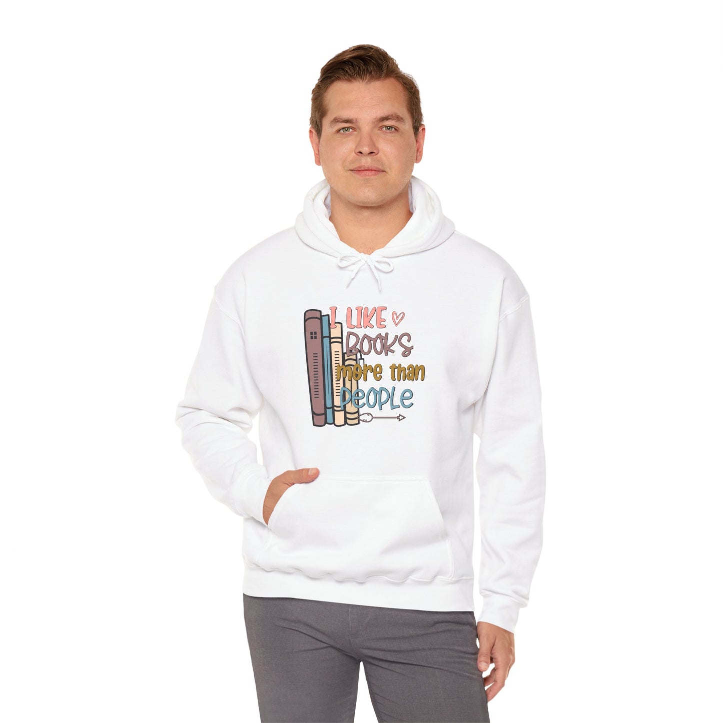 I like books more than people Unisex Heavy Blend™ Hooded Sweatshirt - sizes S - 3X