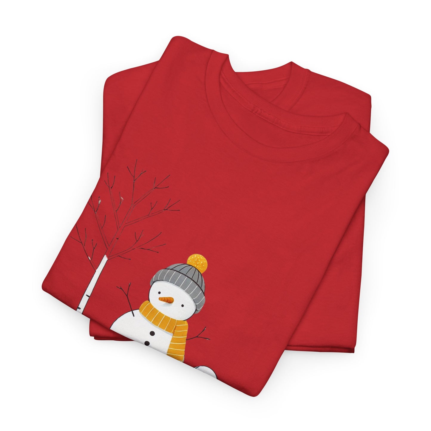 Snowman and Dog Unisex Heavy Cotton Tee - sizes S - 5X