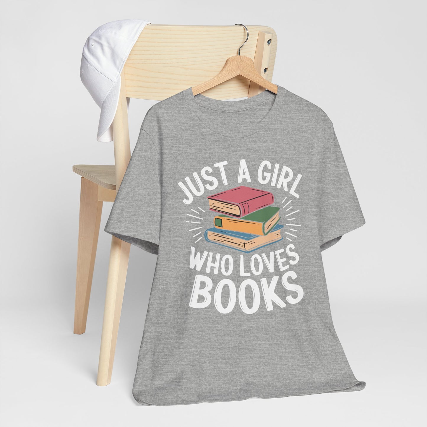 Just a Girl Who Loves Books Unisex Jersey Short Sleeve Tee - S - 3X