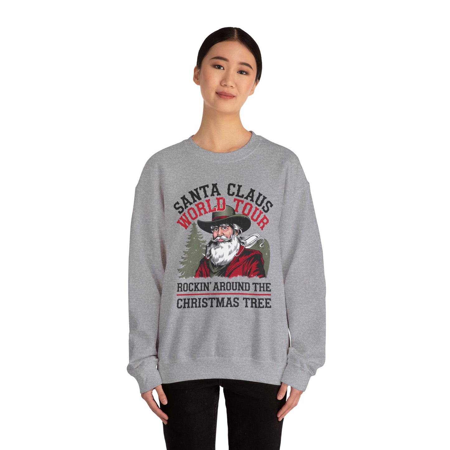 Santa Claus World Tour - Unisex Heavy Blend™ Crewneck Sweatshirt - sizes S - 5X - Rocking around the Christmas Tree