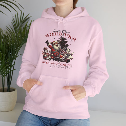 Santa Rocking Around the Christmas Tree Unisex Heavy Blend™ Hooded Sweatshirt - sizes S -3X