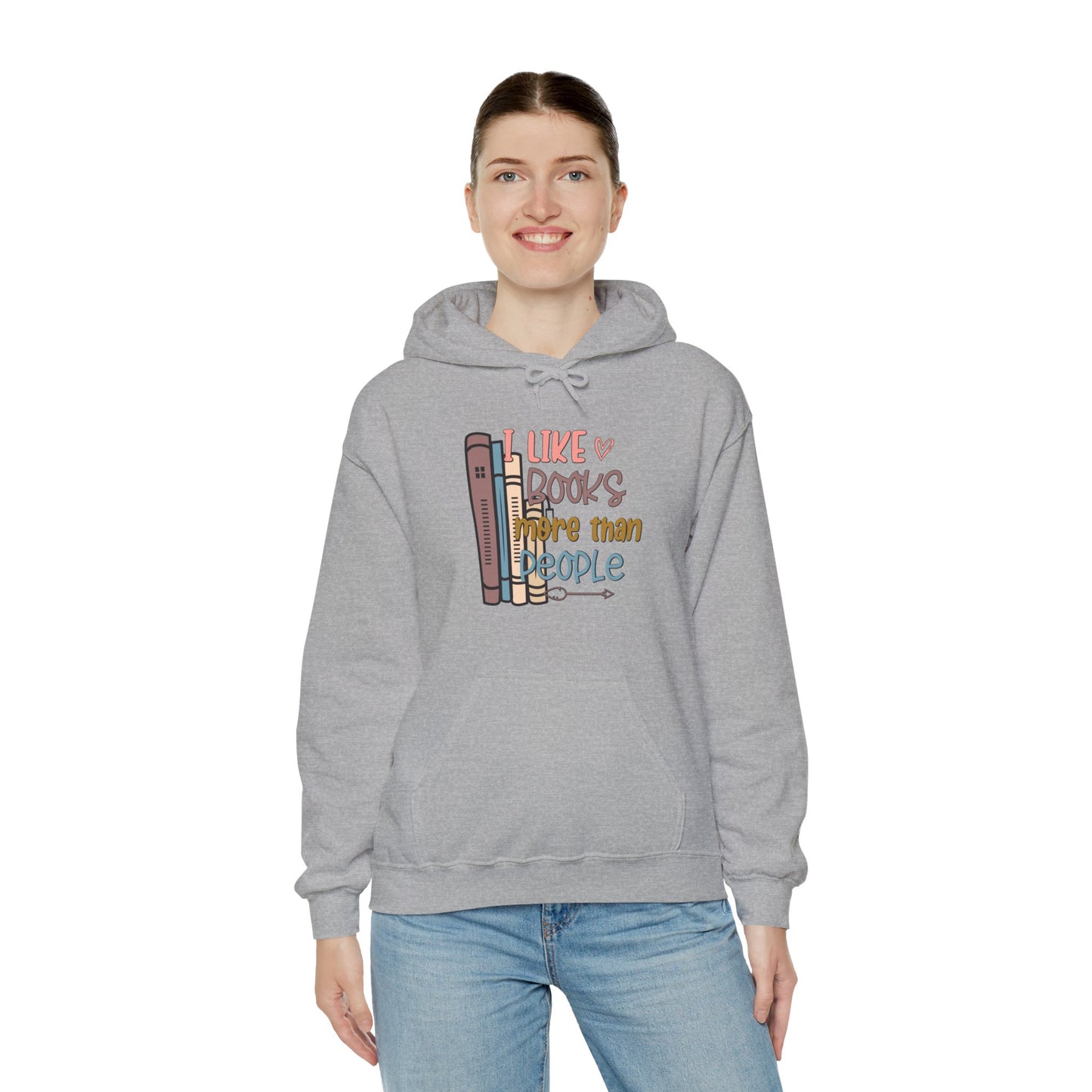 I like books more than people Unisex Heavy Blend™ Hooded Sweatshirt - sizes S - 3X