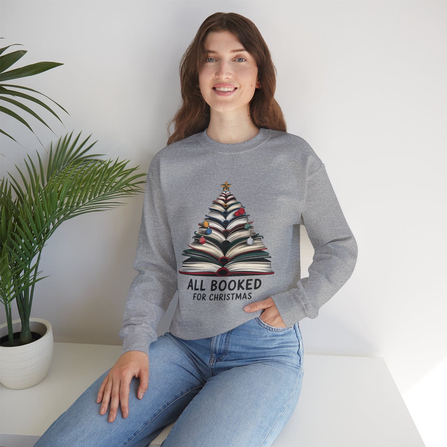 All Booked for Christmas Unisex Heavy Blend™ Crewneck Sweatshirt - sizes S - 5X