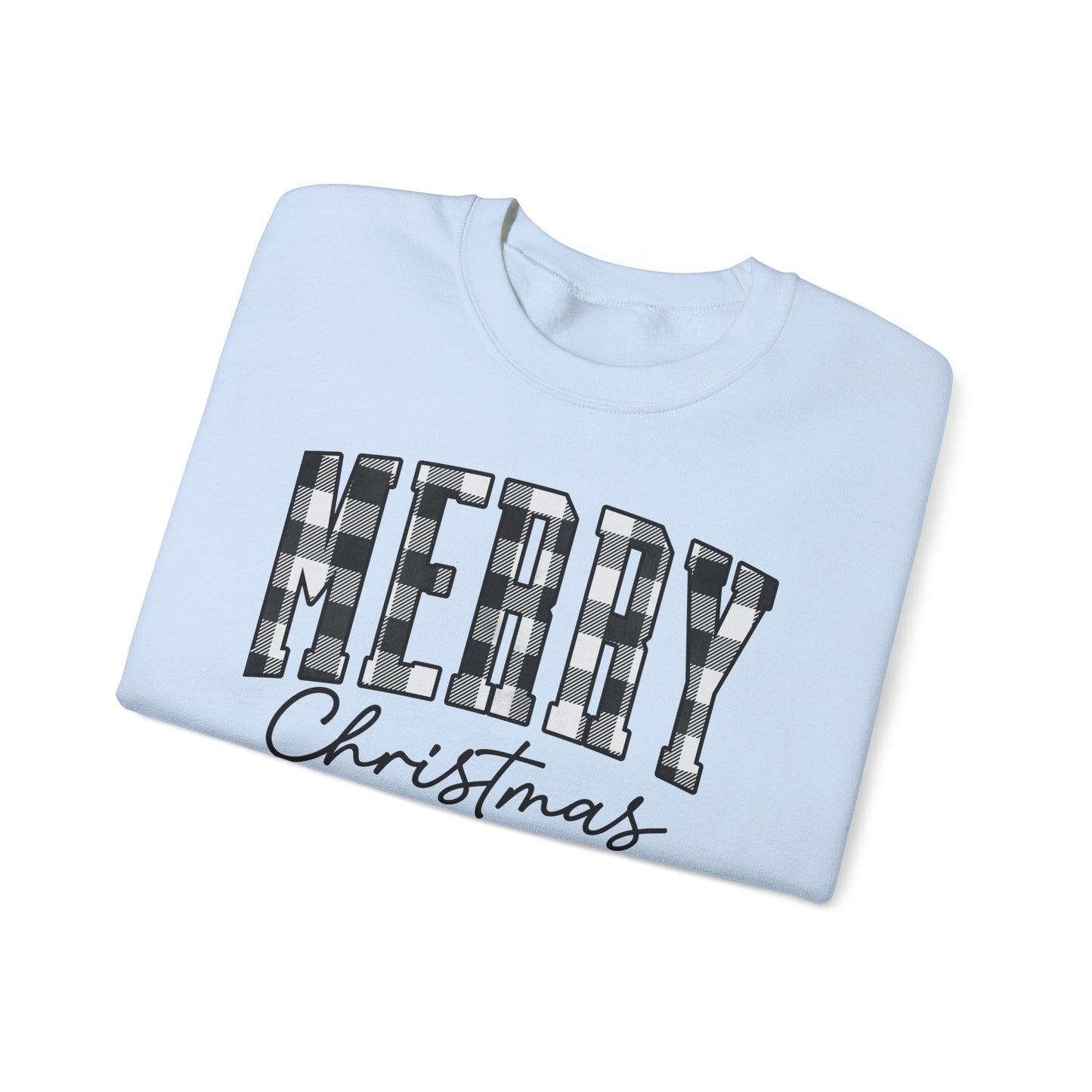 Buffalo Plaid Merry Christmas Unisex Heavy Blend™ Crewneck Sweatshirt - sizes S - 3X