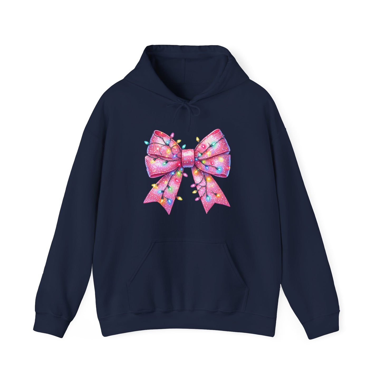 Big Pink Christmas Bow Unisex Heavy Blend™ Hooded Sweatshirt - sizes S - 3X