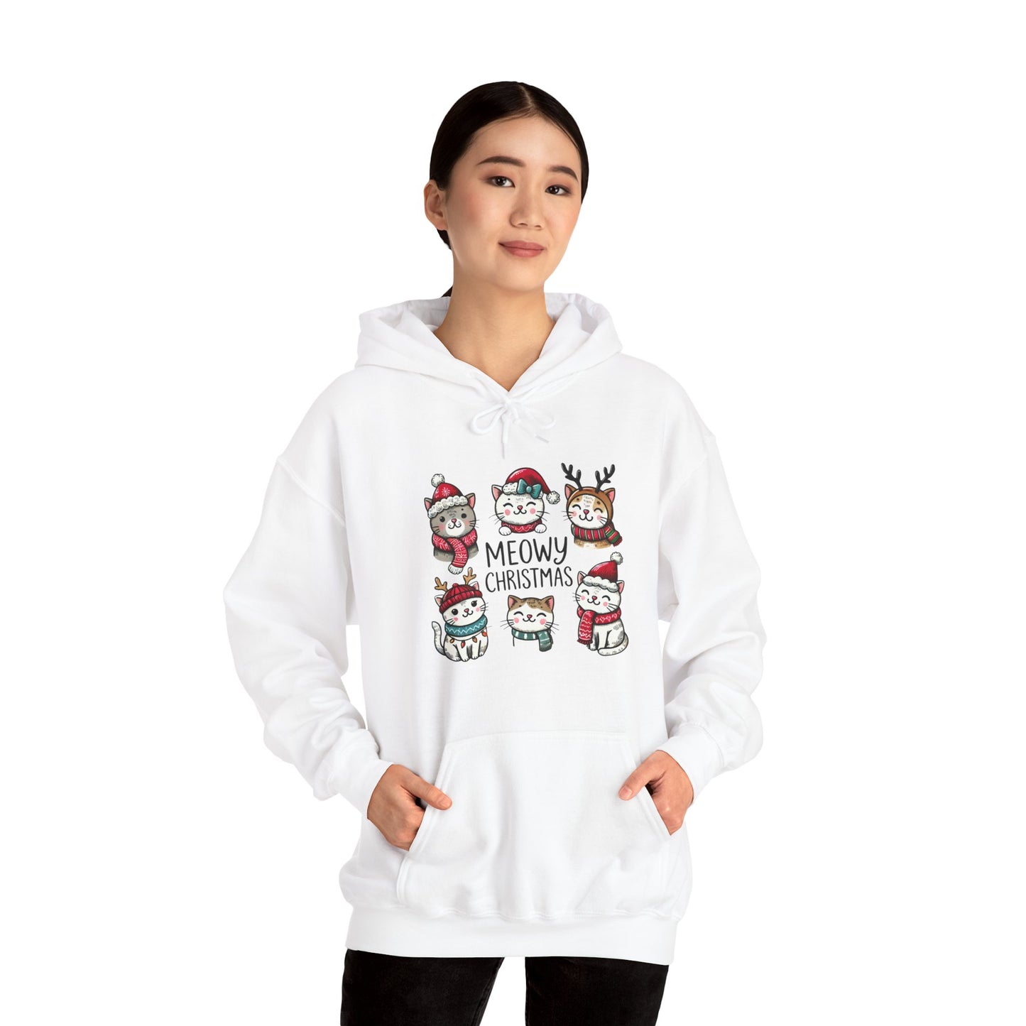 Meowy Christmas Hooded Sweatshirt - sizes S - 5X