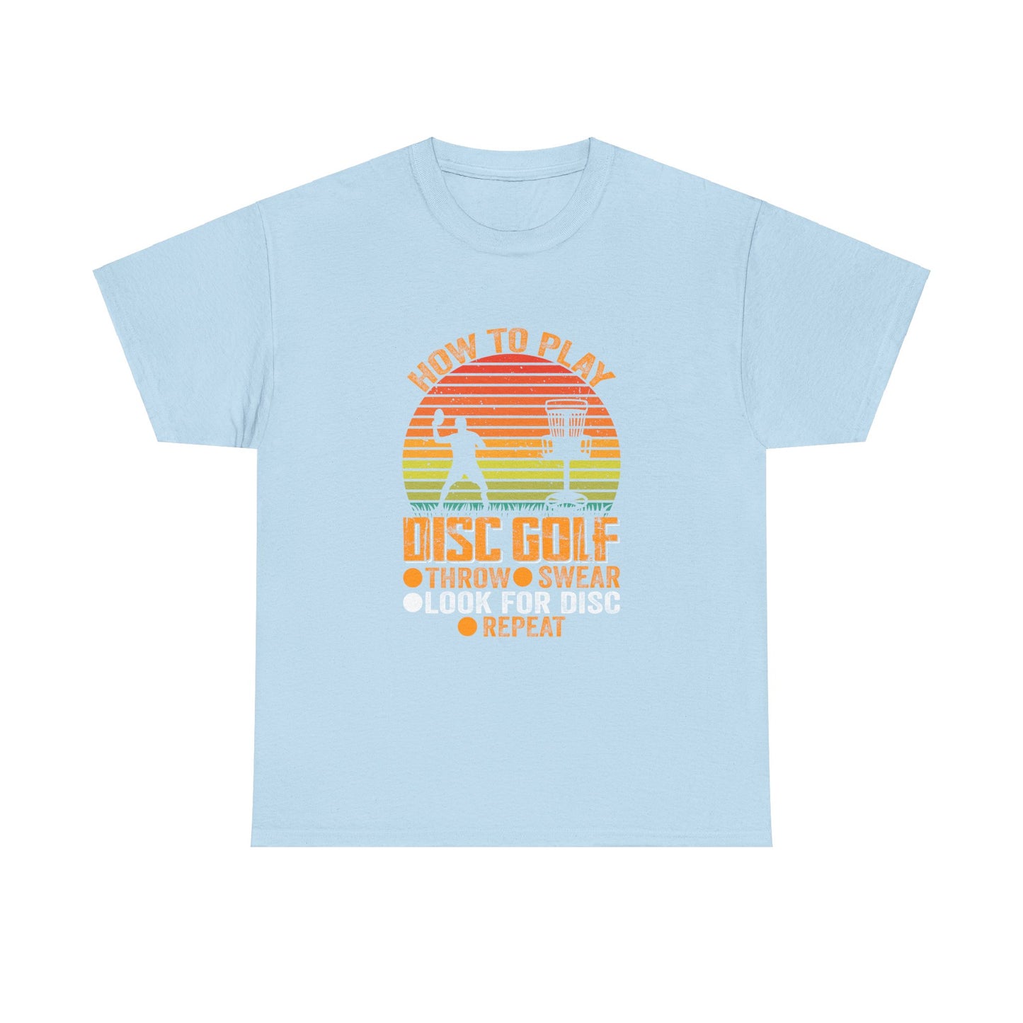 How to Play Disc Golf Unisex Heavy Cotton Tee - sizes S - 5X