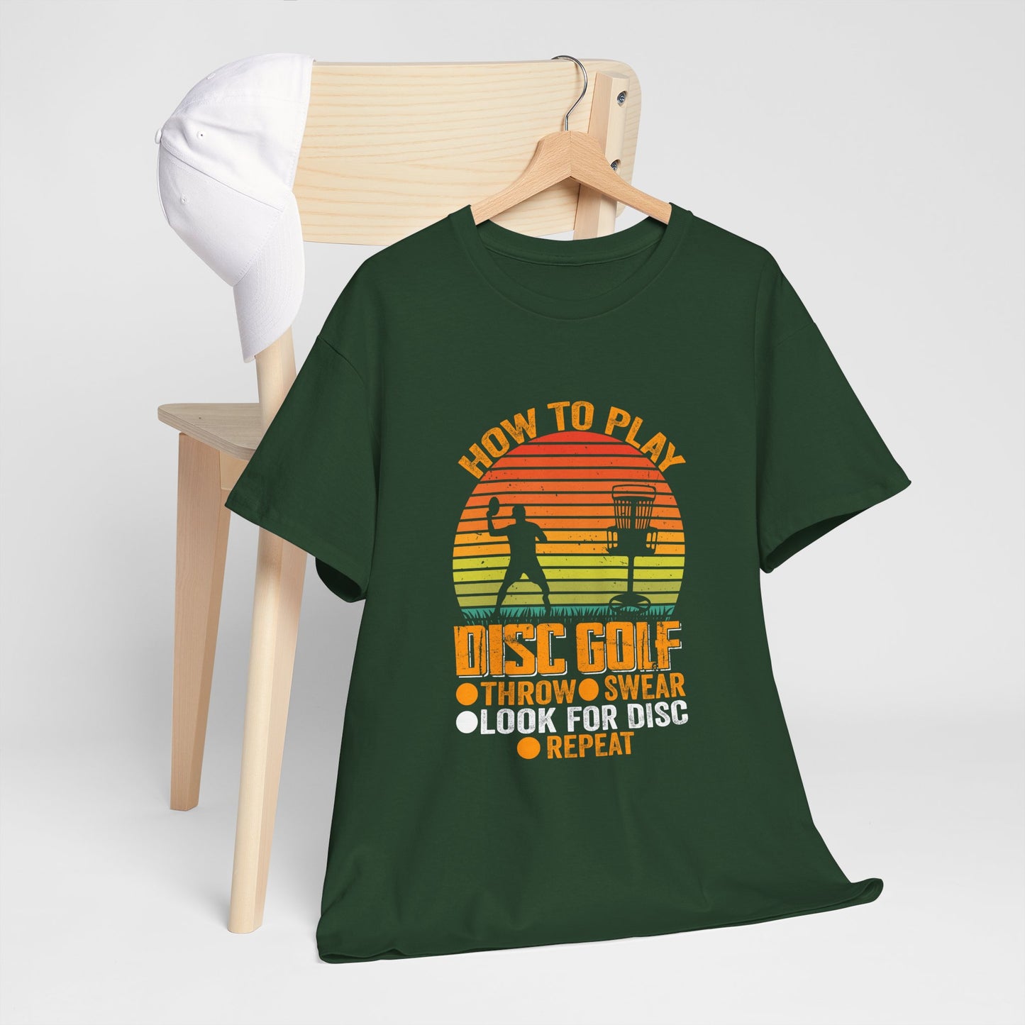 How to Play Disc Golf Unisex Heavy Cotton Tee - sizes S - 5X