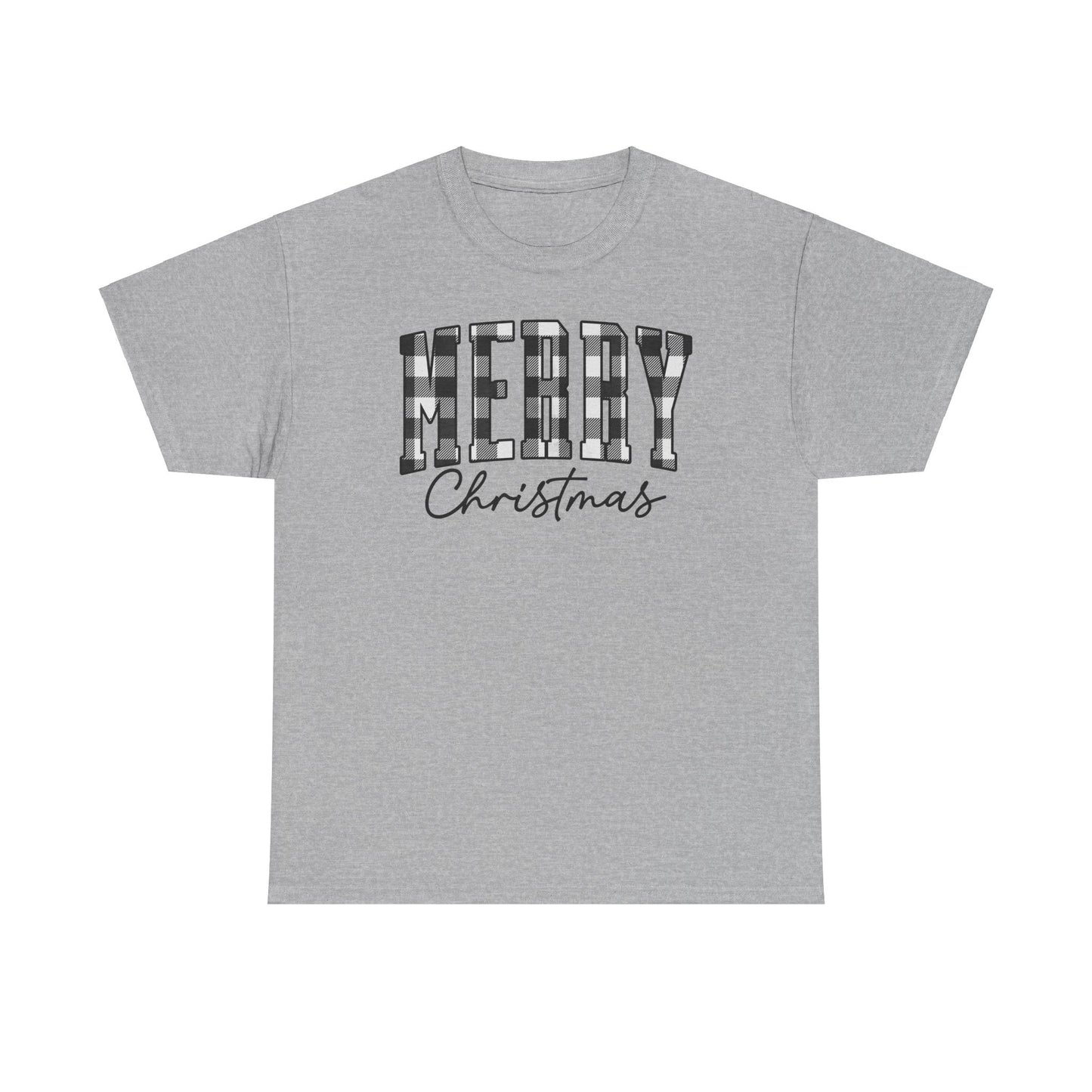 Buffalo Plaid Merry Christmas Unisex Heavy Cotton Tee - sizes S - 5X