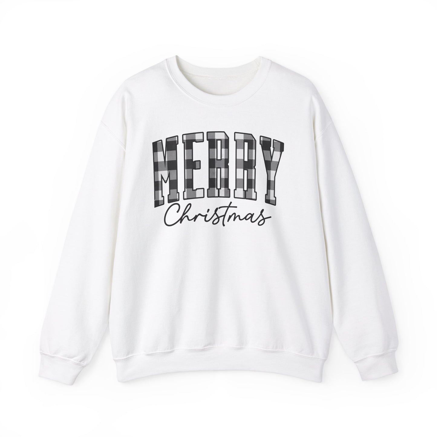 Buffalo Plaid Merry Christmas Unisex Heavy Blend™ Crewneck Sweatshirt - sizes S - 3X