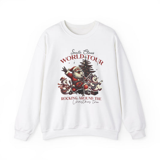 Santa Rocking Around the Christmas Tree Unisex Heavy Blend™ Crewneck Sweatshirt - Size S - 5X