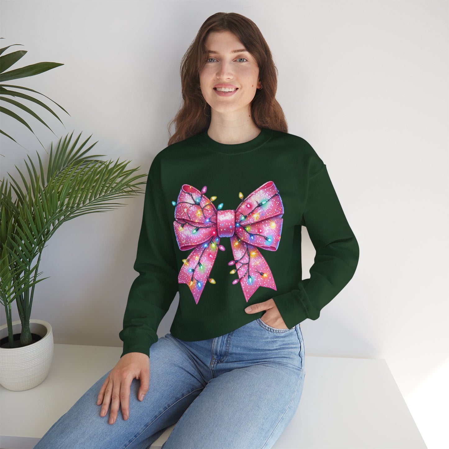 Christmas Bow Unisex Heavy Blend Crewneck Sweatshirt - sizes S - 5X