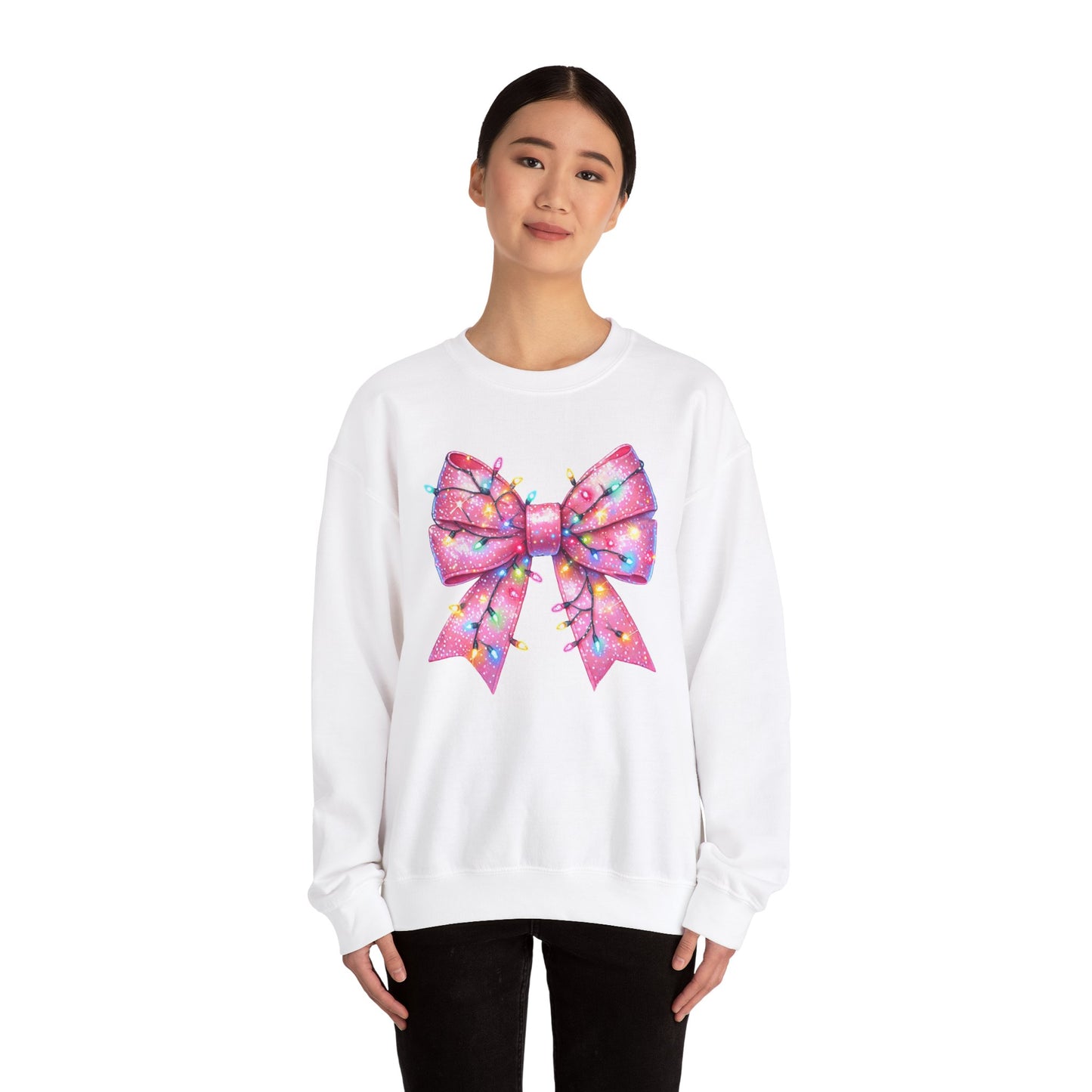 Big Pink Bow Unisex Heavy Blend™ Crewneck Sweatshirt - sizes S - 3X