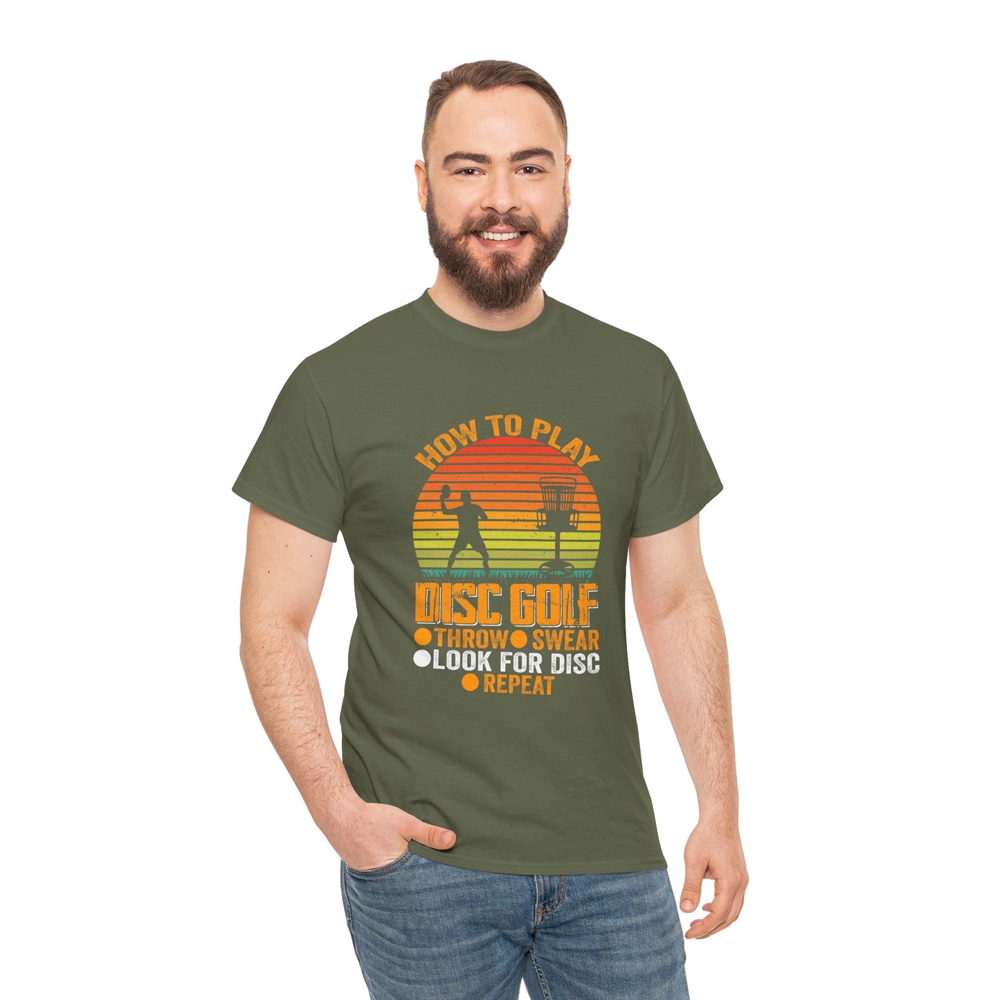 How to Play Disc Golf Unisex Heavy Cotton Tee - sizes S - 5X