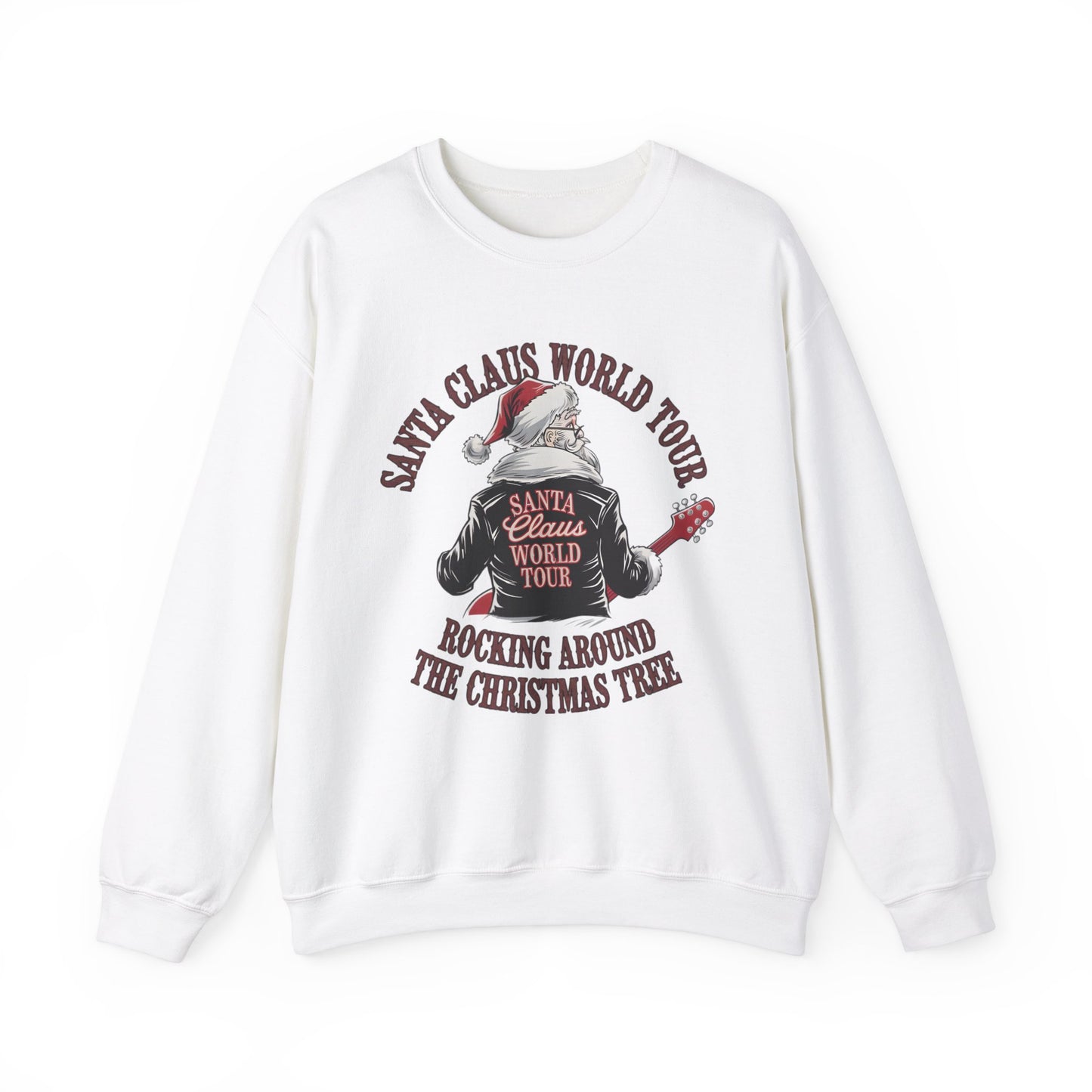 Santa Claus World Tour Crewneck Sweatshirt - Christmas Holiday Festive Funny - Sizes S-5X