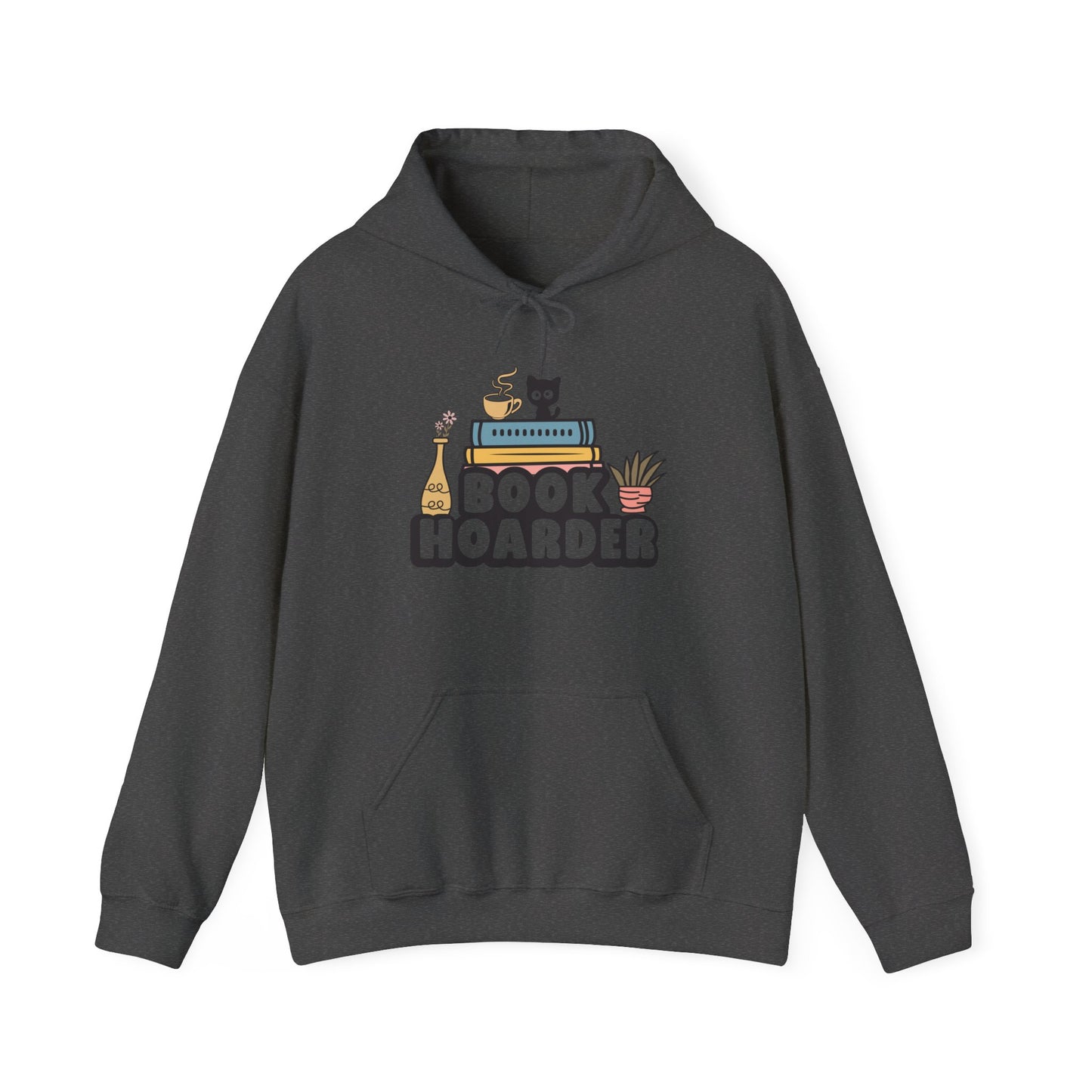 Book Hoarder Heavy Blend Unisex Hoodie - Funny Cat Lover Sweatshirt - sizes S - 5X