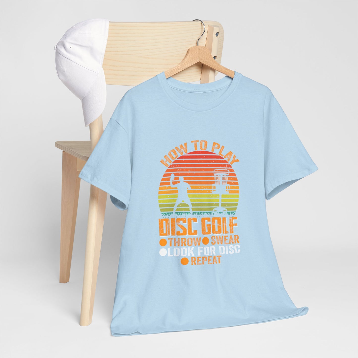 How to Play Disc Golf Unisex Heavy Cotton Tee - sizes S - 5X