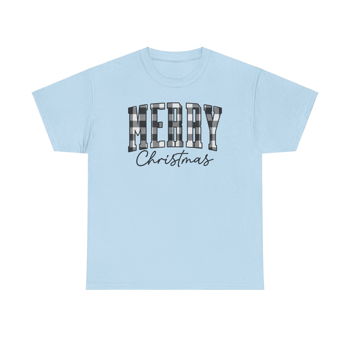 Buffalo Plaid Merry Christmas Unisex Heavy Cotton Tee - sizes S - 5X