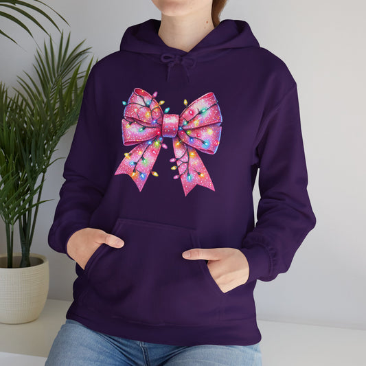 Big Pink Christmas Bow Unisex Heavy Blend™ Hooded Sweatshirt - sizes S - 3X