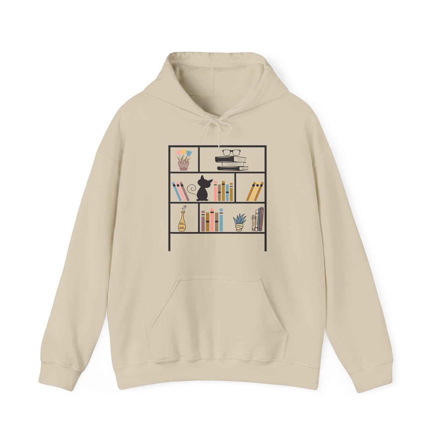 Unisex Heavy Blend™ Hooded Sweatshirt - bookshelf for cat - sizes S - 3X