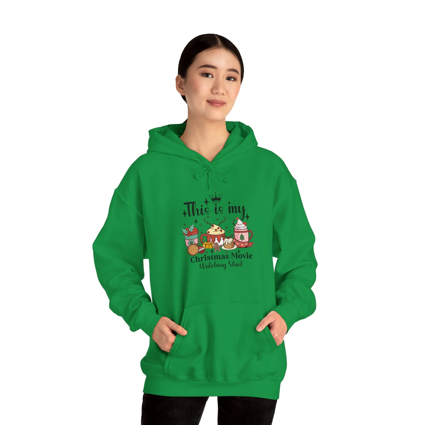 Christmas Movie Watching Heavy Blend Hoodie - cozy, warm, festive sweatshirt