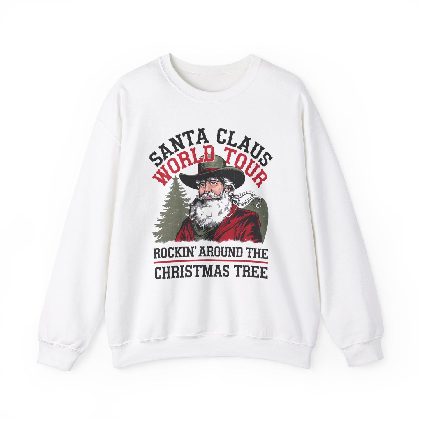 Santa Claus World Tour - Unisex Heavy Blend™ Crewneck Sweatshirt - sizes S - 5X - Rocking around the Christmas Tree