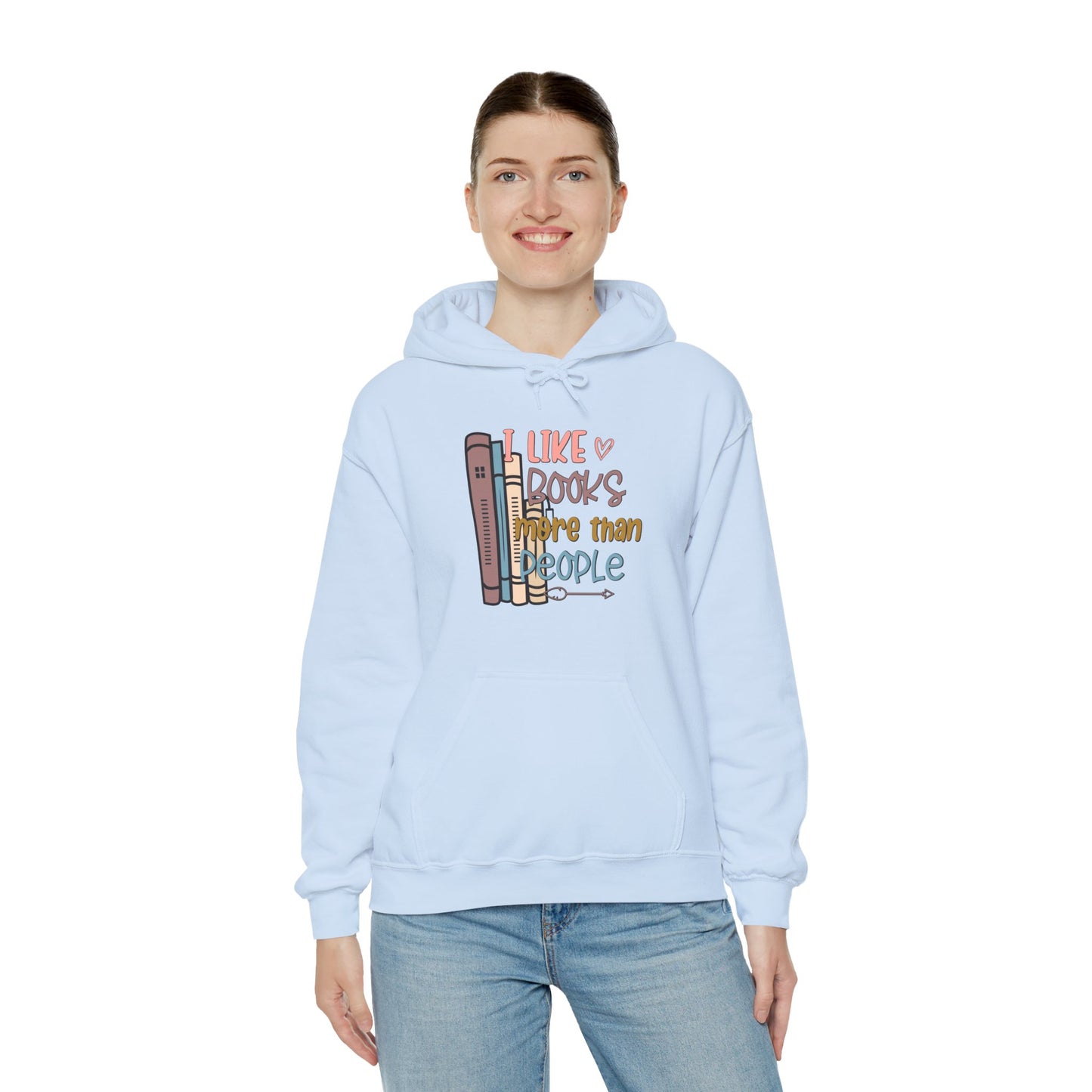 I like books more than people Unisex Heavy Blend™ Hooded Sweatshirt - sizes S - 3X