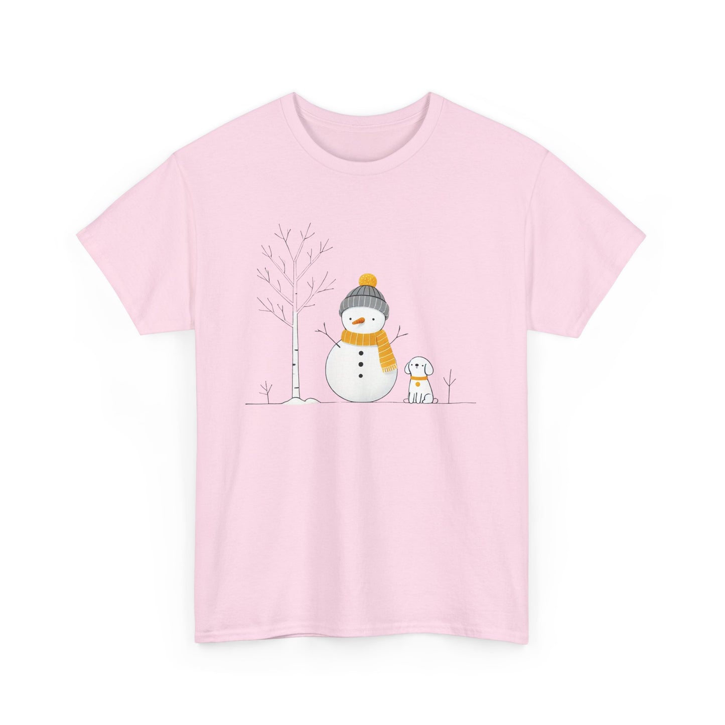 Snowman and Dog Unisex Heavy Cotton Tee - sizes S - 5X