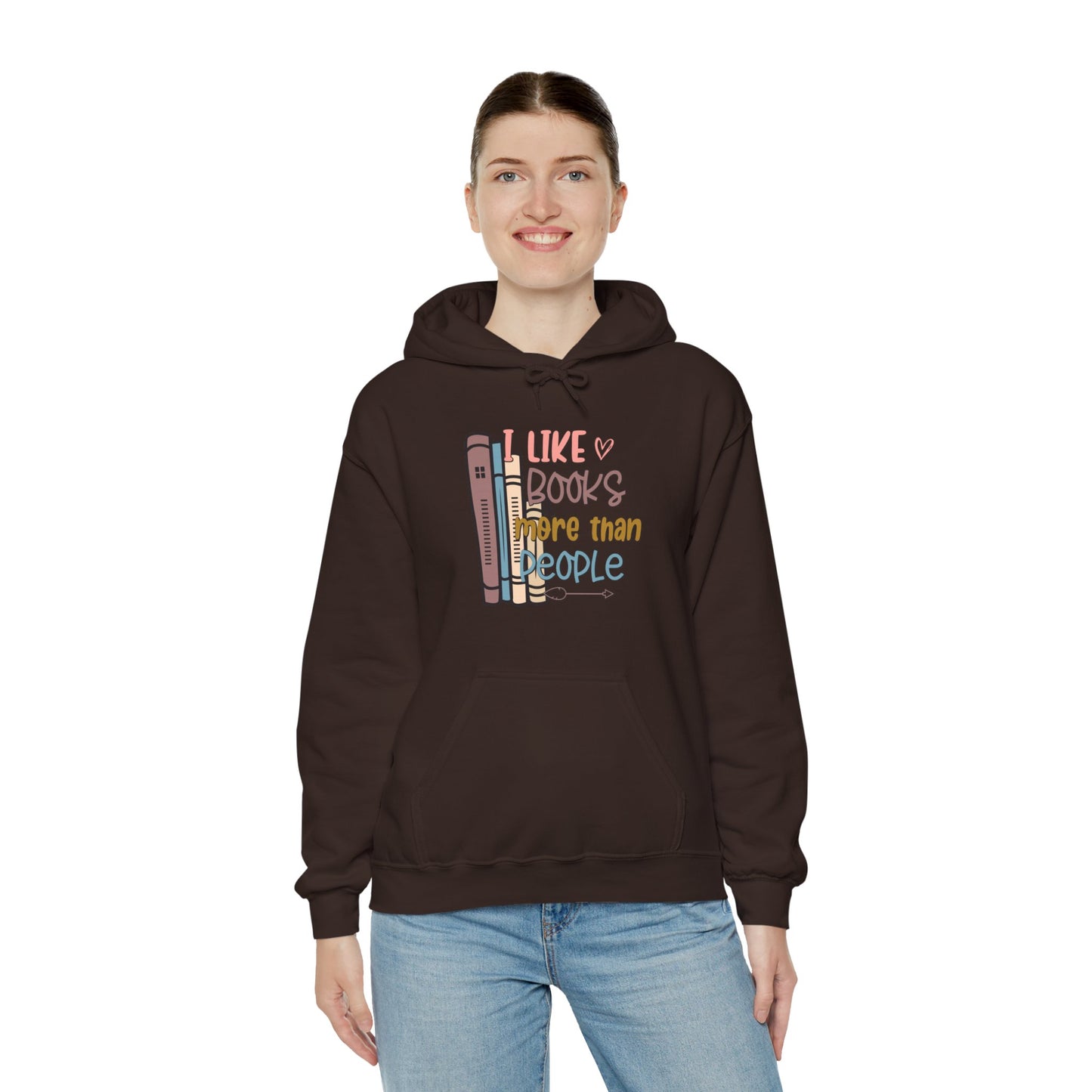 I like books more than people Unisex Heavy Blend™ Hooded Sweatshirt - sizes S - 3X