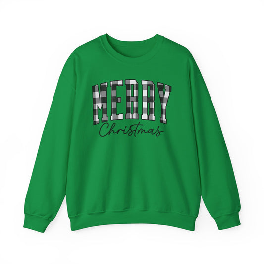 Buffalo Plaid Merry Christmas Unisex Heavy Blend™ Crewneck Sweatshirt - sizes S - 3X