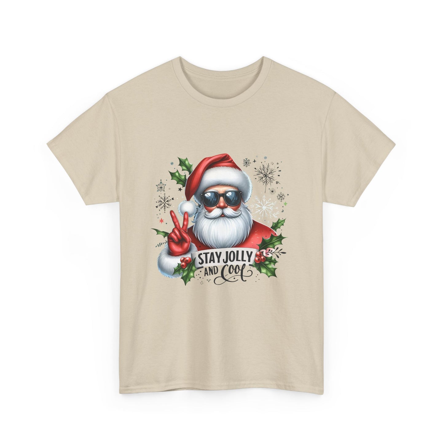 Christmas Tee - Cool Jolly Santa Design - Unisex T-Shirt