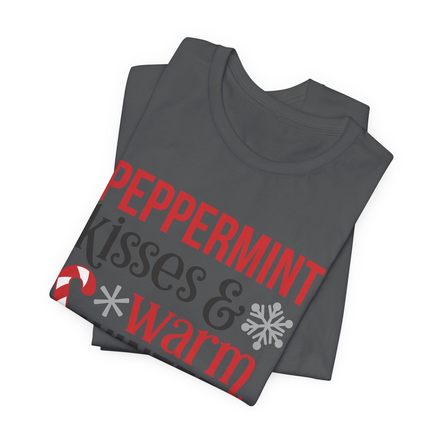 Peppermint Kisses and Warm Winter Wishes Unisex Jersey Short Sleeve Tee - sizes S - 3X