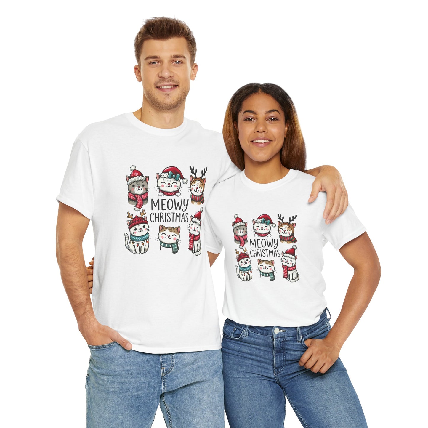 Meowy Christmas Unisex T-shirt - sizes S - 5X