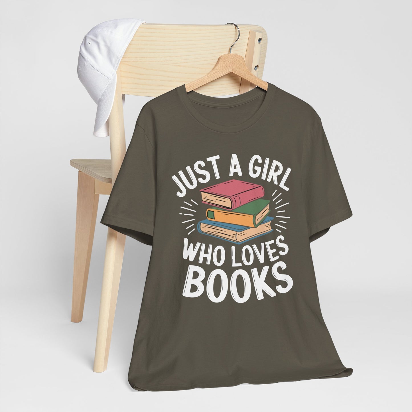 Just a Girl Who Loves Books Unisex Jersey Short Sleeve Tee - S - 3X