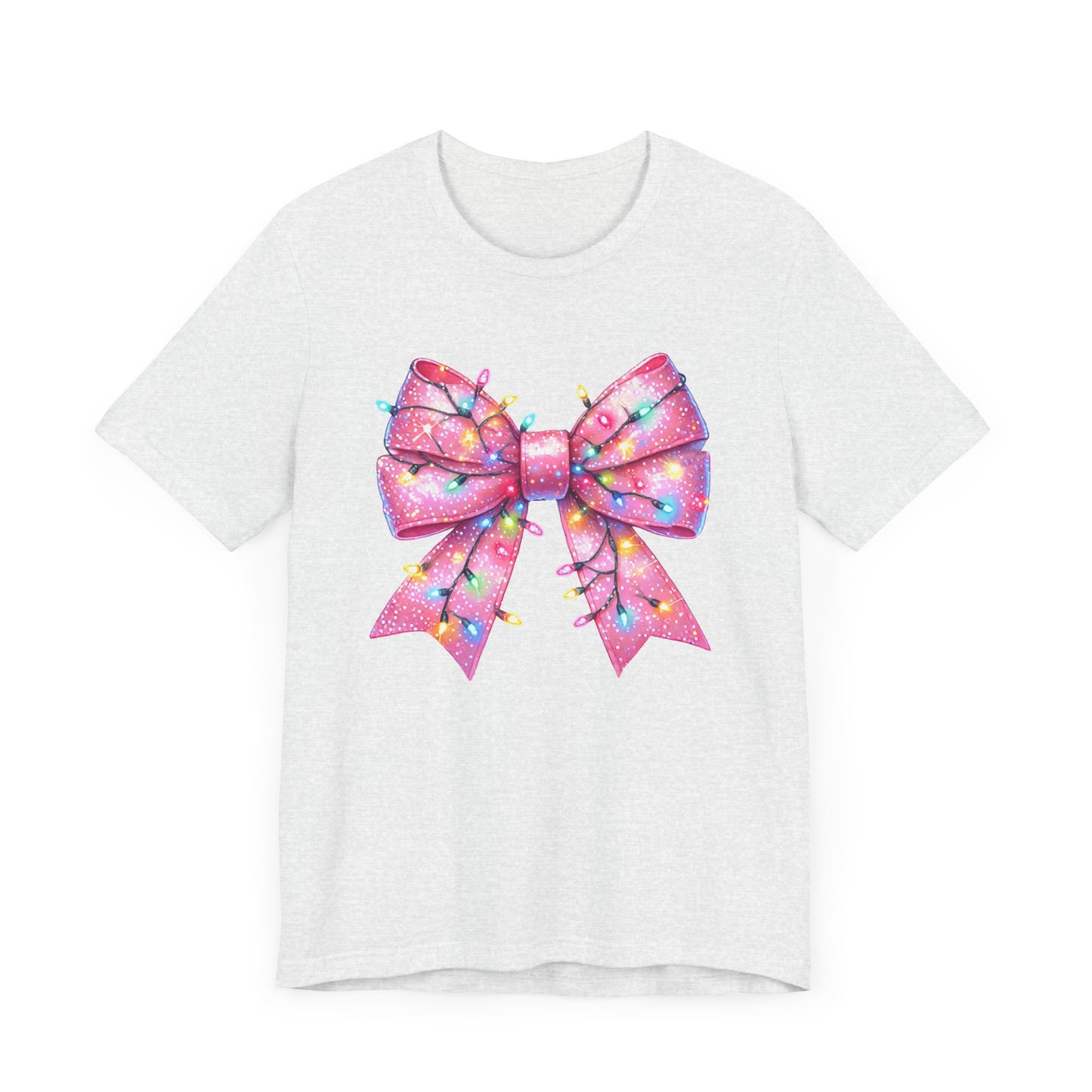 Pink Christmas Bow Unisex Jersey Short Sleeve Tee - sizes S - 3X