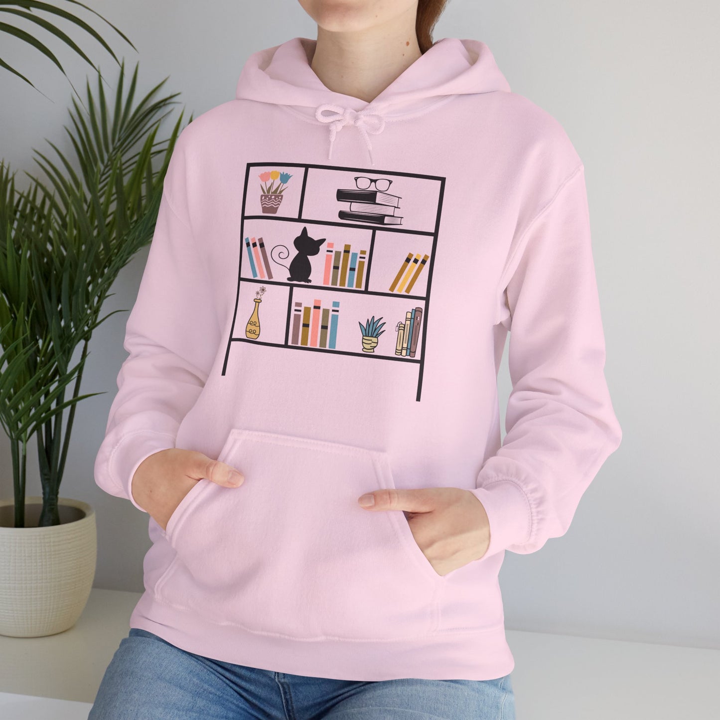 Unisex Heavy Blend™ Hooded Sweatshirt - bookshelf for cat - sizes S - 3X