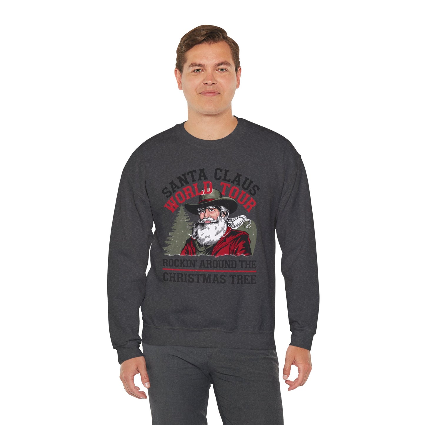 Santa Claus World Tour - Unisex Heavy Blend™ Crewneck Sweatshirt - sizes S - 5X - Rocking around the Christmas Tree