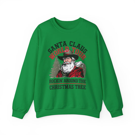 Santa Claus World Tour - Unisex Heavy Blend™ Crewneck Sweatshirt - sizes S - 5X - Rocking around the Christmas Tree