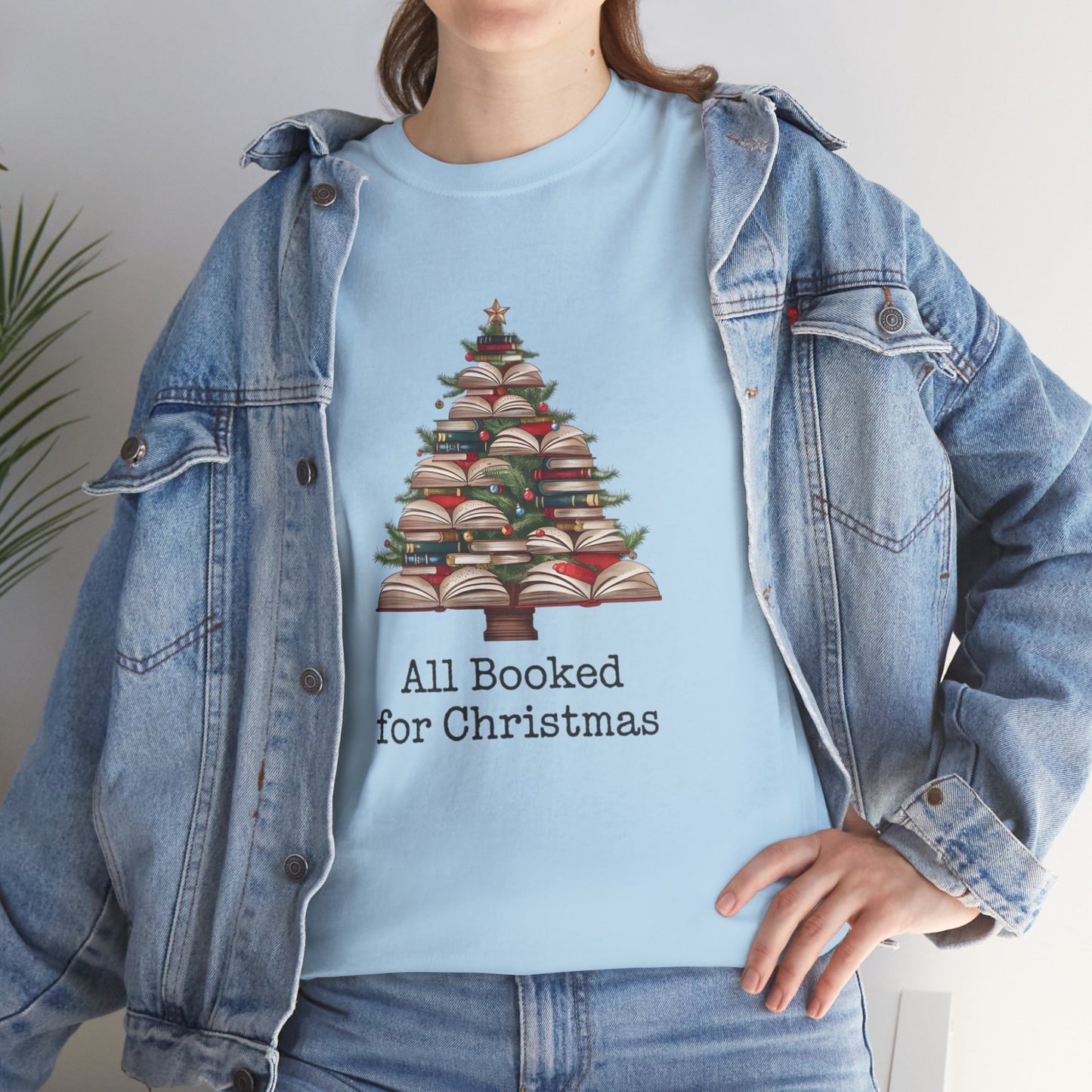 All Booked for Christmas, Book Christmas Tree T-shirt - sizes S - 5X