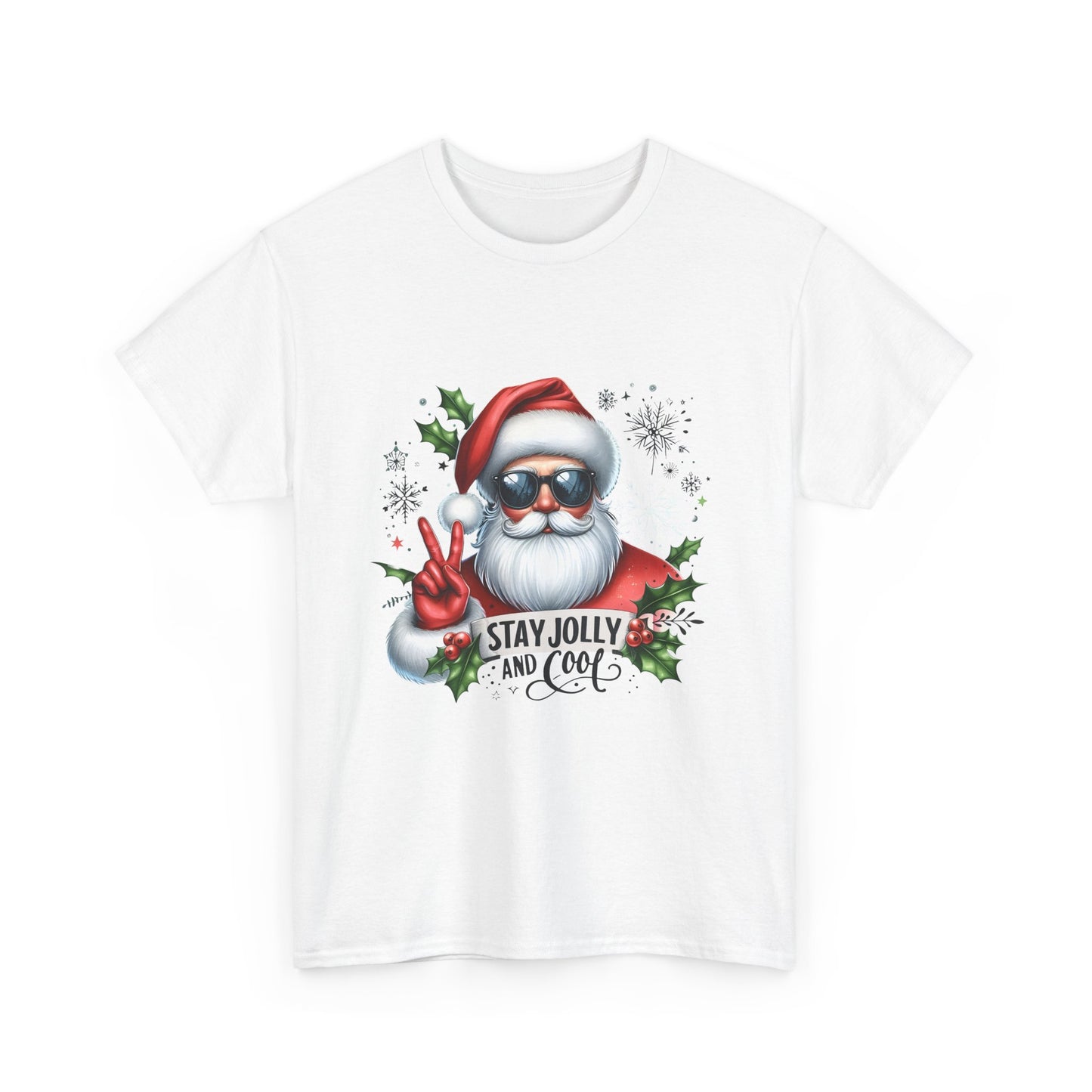 Christmas Tee - Cool Jolly Santa Design - Unisex T-Shirt