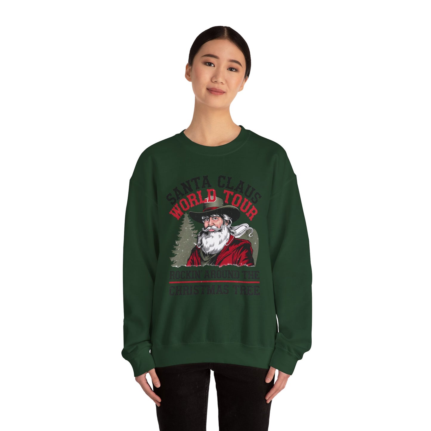 Santa Claus World Tour - Unisex Heavy Blend™ Crewneck Sweatshirt - sizes S - 5X - Rocking around the Christmas Tree