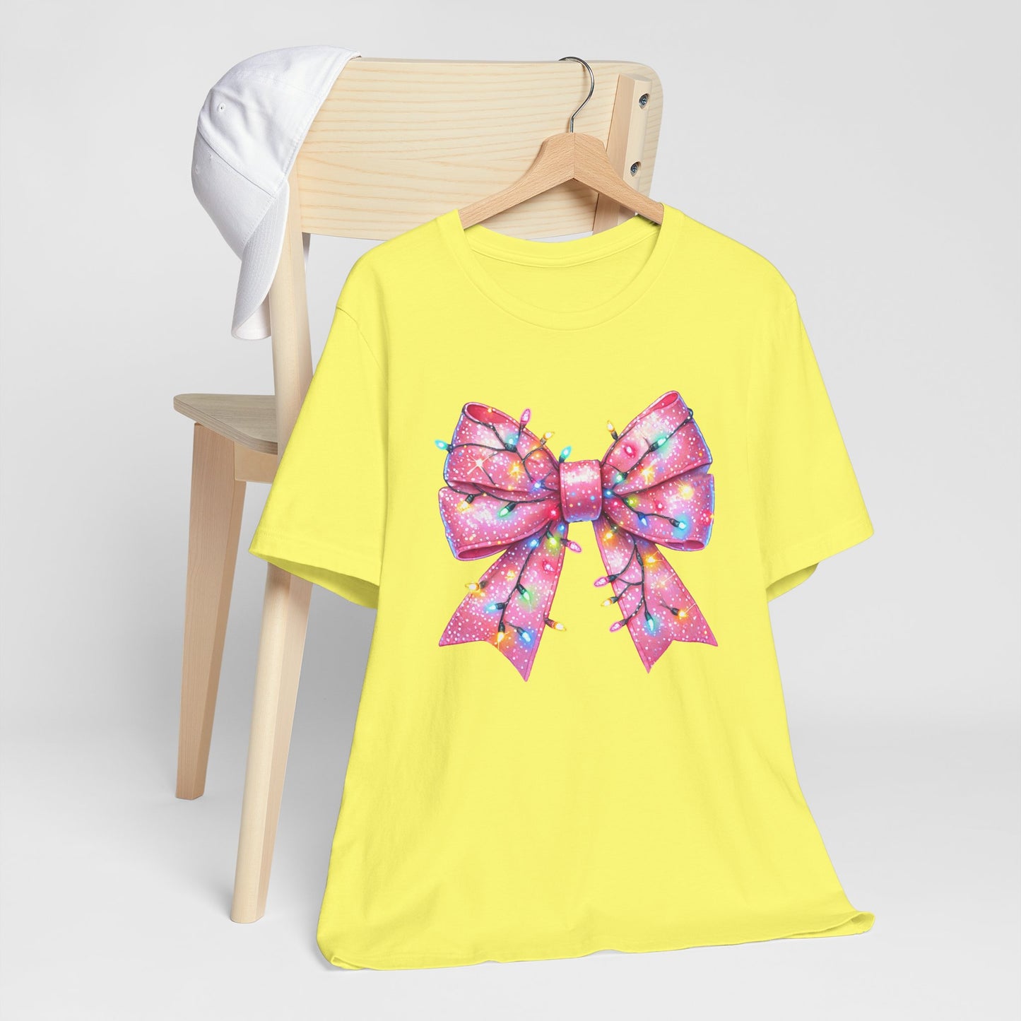 Pink Christmas Bow Unisex Jersey Short Sleeve Tee - sizes S - 3X