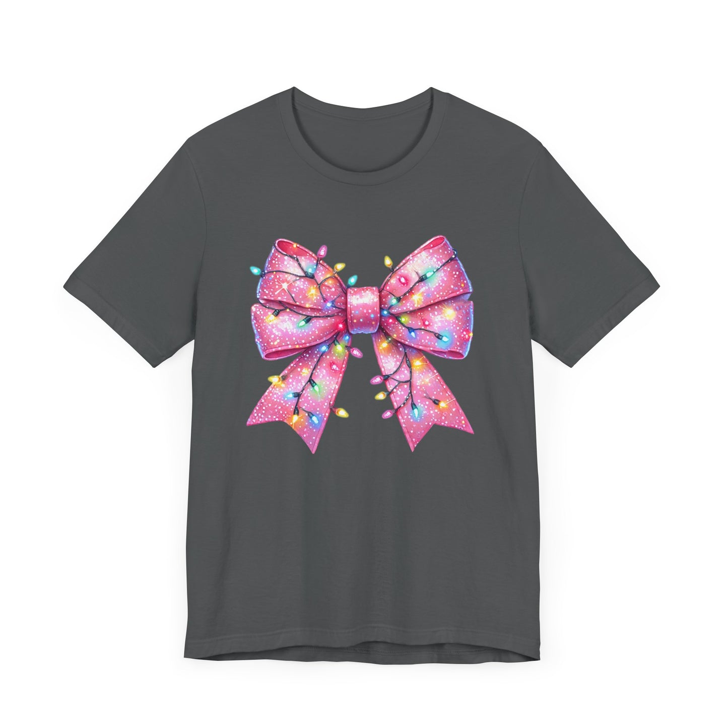 Pink Christmas Bow Unisex Jersey Short Sleeve Tee - sizes S - 3X