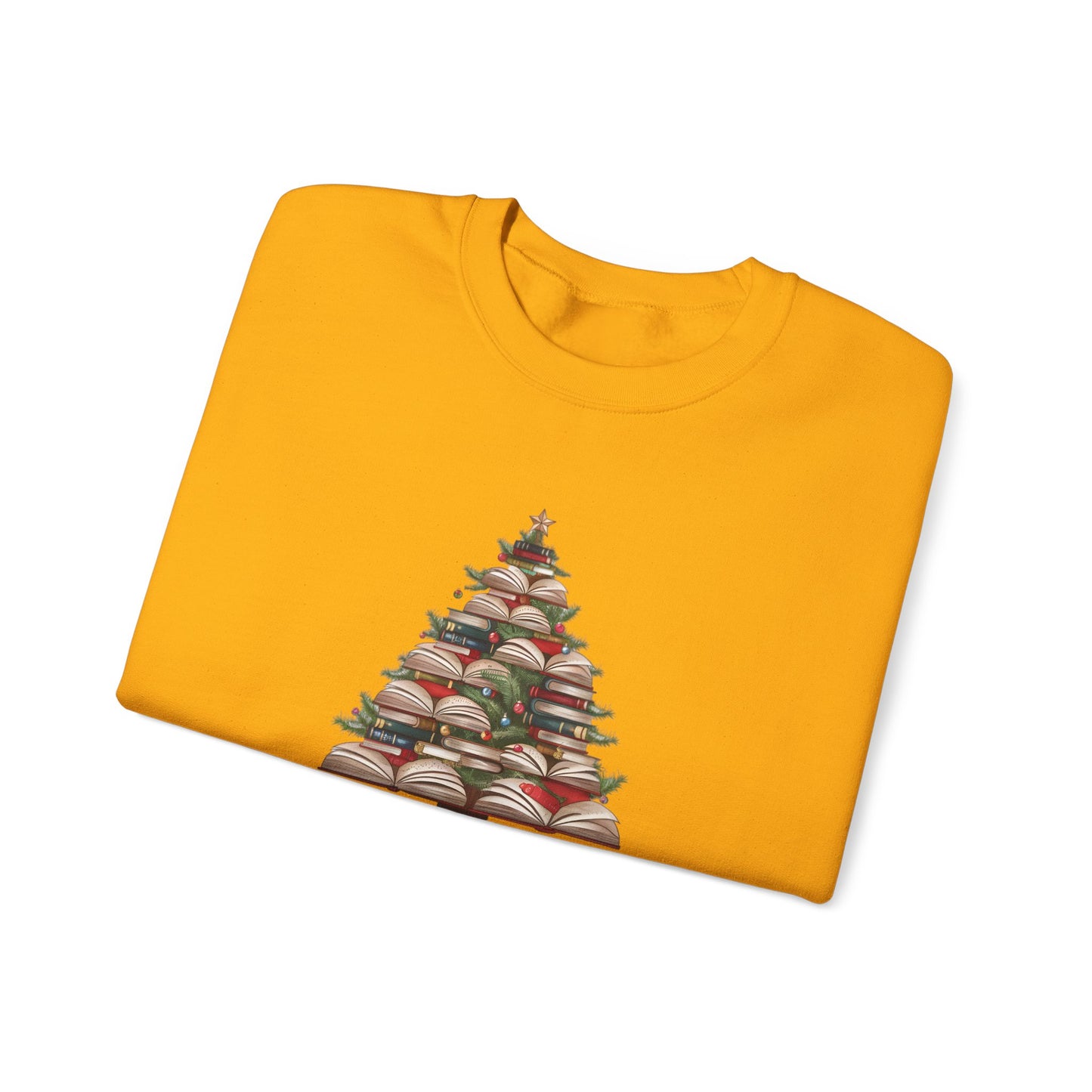 All Booked for Christmas, Book Christmas tree, Unisex Heavy Blend Crewneck Sweatshirt - sizes S - 3X