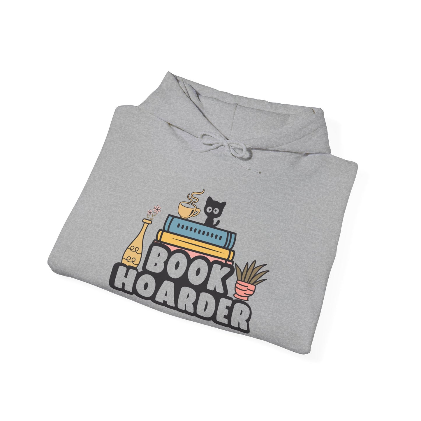 Book Hoarder Heavy Blend Unisex Hoodie - Funny Cat Lover Sweatshirt - sizes S - 5X