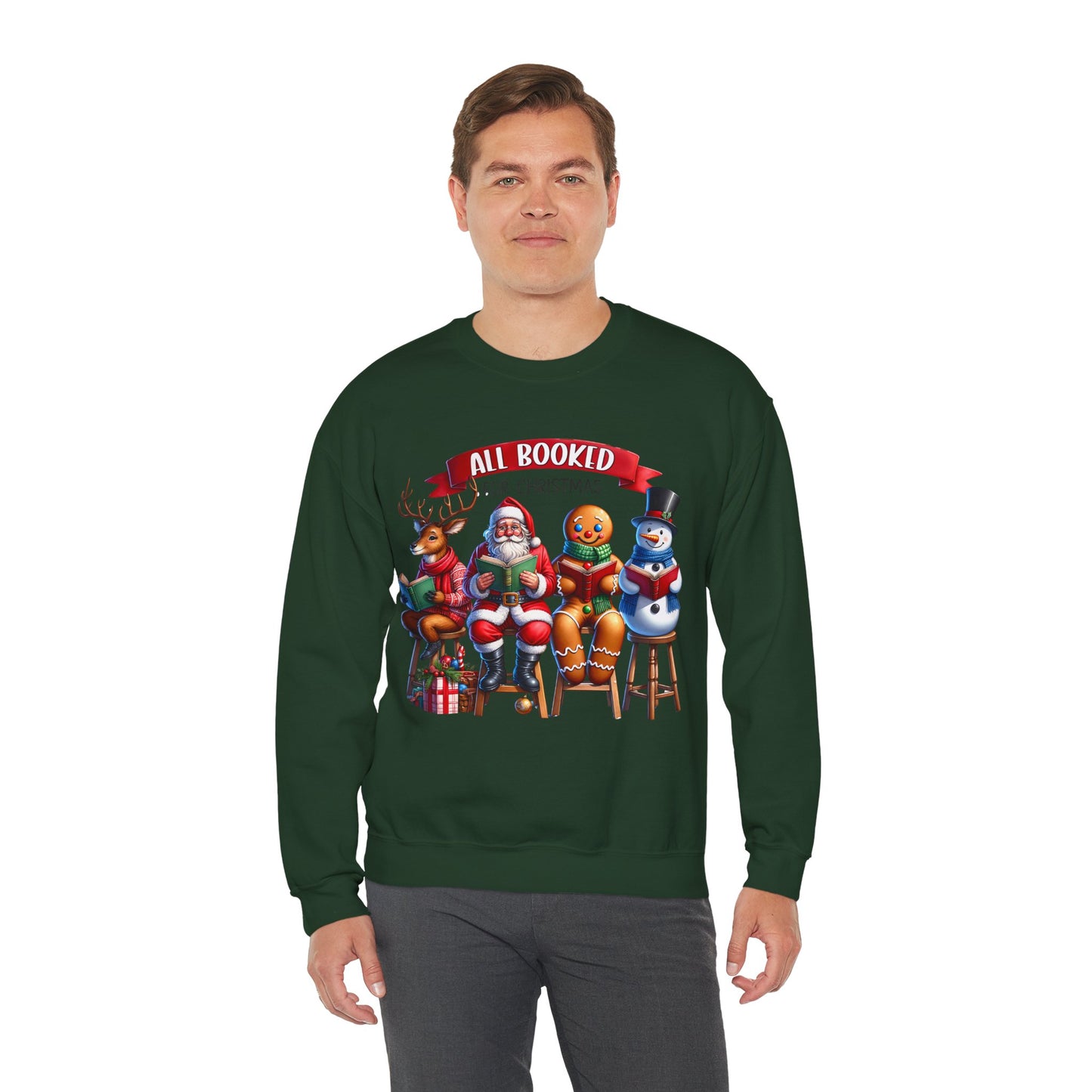 Christmas Bookworm Sweatshirt - Unisex Heavy Blend Crewneck Sweatshirt