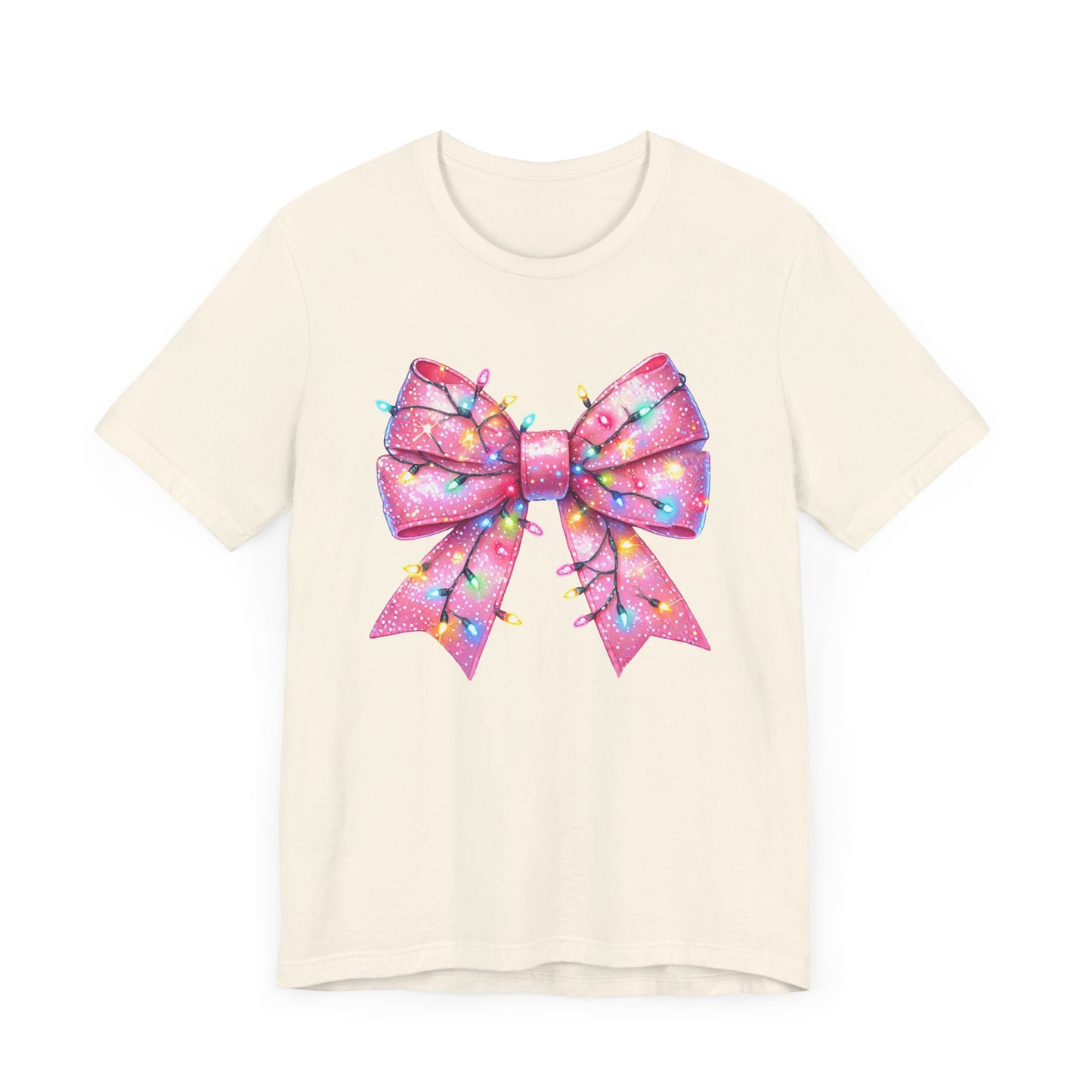 Pink Christmas Bow Unisex Jersey Short Sleeve Tee - sizes S - 3X