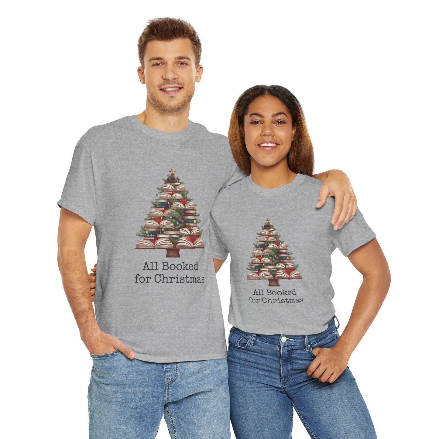 All Booked for Christmas, Book Christmas Tree T-shirt - sizes S - 5X