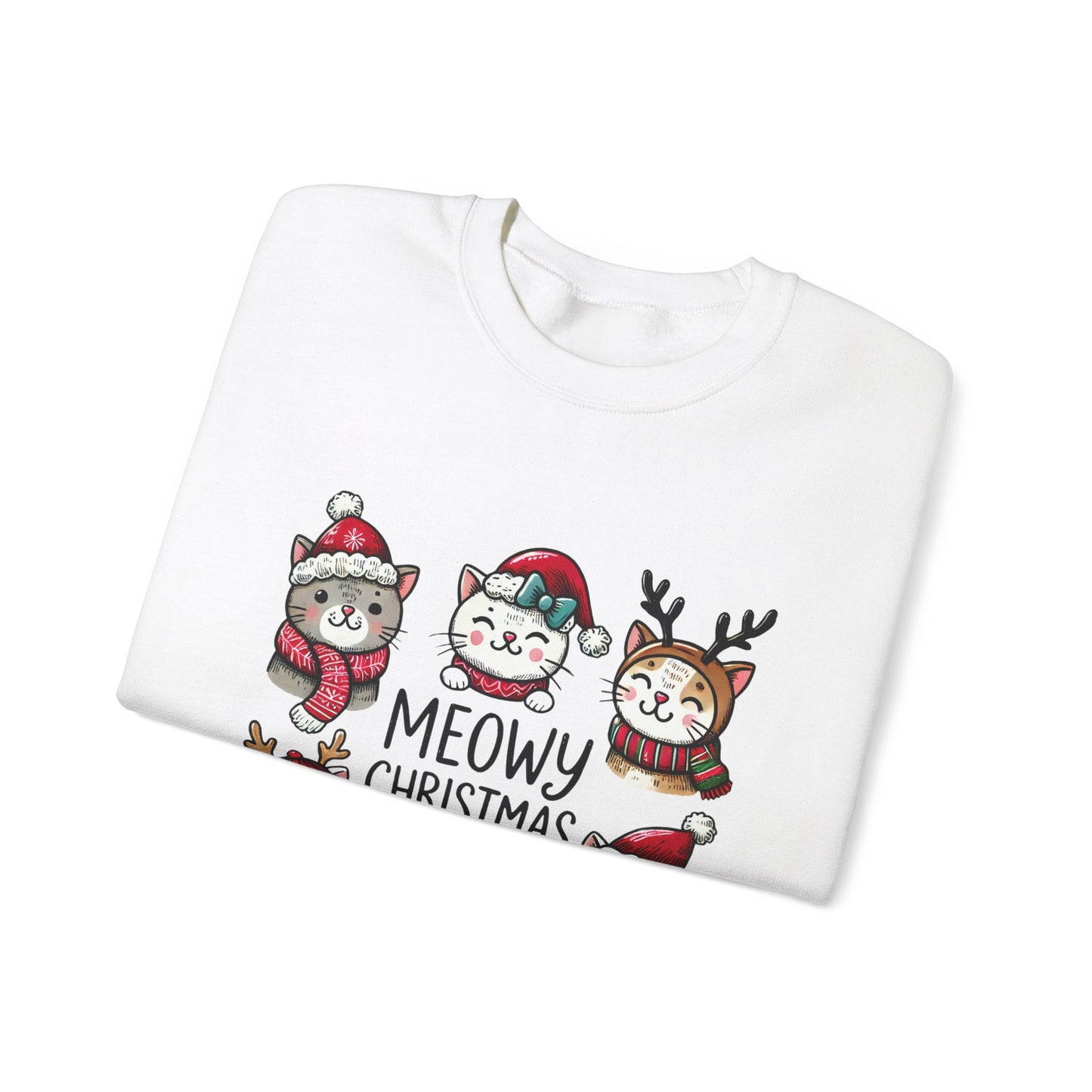 Meowy Christmas Crewneck Sweatshirt - size S - 5X